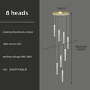 GobekUsa Golden LED Crystal Chandelier for Living Room Staircase