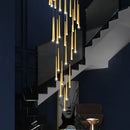 GobekUsa Golden LED Tapered Chandelier for Modern Living Room & Kitchen Lighting