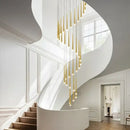 GobekUsa Golden LED Tapered Chandelier for Modern Living Room & Kitchen Lighting