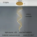 GobekUsa Golden LED Tapered Chandelier for Modern Living Room & Kitchen Lighting