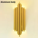 GobekUsa Golden LED Tube Wall Sconce Light for Living Room, Dining Hall, Stair Decor