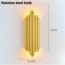 GobekUsa Golden LED Tube Wall Sconce Light for Living Room, Dining Hall, Stair Decor