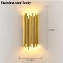 GobekUsa Golden LED Tube Wall Sconce Light for Living Room, Dining Hall, Stair Decor