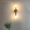 GobekUsa Golden LED Wall Sconce with Milky Glass Ball, 2 G4 Bulbs