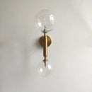 GobekUsa Golden LED Wall Sconce with Milky Glass Ball, 2 G4 Bulbs