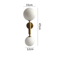 GobekUsa Golden LED Wall Sconce with Milky Glass Ball, 2 G4 Bulbs