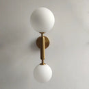 GobekUsa Golden LED Wall Sconce with Milky Glass Ball, 2 G4 Bulbs