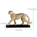 Modern golden leopard resin figurine living room decor by Decorbites