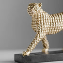 Modern golden leopard resin figurine living room decor by Decorbites