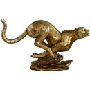 GobekUsa Golden Leopard Resin Sculpture - Handcrafted Cheetah Decoration