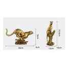 GobekUsa Golden Leopard Resin Sculpture - Handcrafted Cheetah Decoration