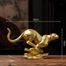 GobekUsa Golden Leopard Resin Sculpture - Handcrafted Cheetah Decoration