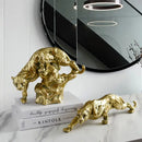 GobekUsa Golden Leopard Resin Sculpture - Handcrafted Cheetah Decoration