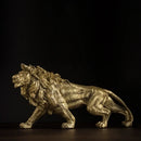 Modern golden lion king statue office decor by Decorbites