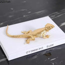 GobekUsa Golden Lizard Sculpture: Modern Metal Desk Ornament & Room Decor Artwork