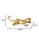 GobekUsa Golden Lizard Sculpture: Modern Metal Desk Ornament & Room Decor Artwork