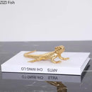 GobekUsa Golden Lizard Sculpture: Modern Metal Desk Ornament & Room Decor Artwork