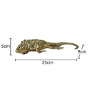 GobekUsa Golden Lizard Sculpture: Modern Metal Desk Ornament & Room Decor Artwork