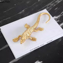 GobekUsa Golden Lizard Sculpture: Modern Metal Desk Ornament & Room Decor Artwork