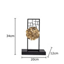 GobekUsa Golden Lotus Leaf Feng Shui Desk Ornament Alloy Sculpture