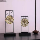 GobekUsa Golden Lotus Leaf Feng Shui Desk Ornament Alloy Sculpture
