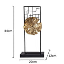 GobekUsa Golden Lotus Leaf Feng Shui Desk Ornament Alloy Sculpture