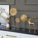 GobekUsa Golden Lotus Sculpture Metal Crafts Modern Minimalist Decor Statue