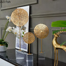 GobekUsa Golden Lotus Sculpture Metal Crafts Modern Minimalist Decor Statue