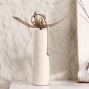 GobekUsa Golden Metal Abstract Figure Sculpture Home Decor CraftǀCreative Figurine Ornament
