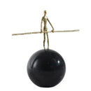 GobekUsa Golden Metal Abstract Figure Sculpture Home Decor CraftǀCreative Figurine Ornament