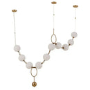 GobekUsa Golden Necklace Chandelier Luxury Ceiling Light for Staircase and Dining Room