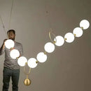 GobekUsa Golden Necklace Chandelier Luxury Ceiling Light for Staircase and Dining Room
