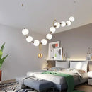 GobekUsa Golden Necklace Chandelier Luxury Ceiling Light for Staircase and Dining Room