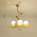 GobekUsa Bird's Nest Glass LED Ceiling Lamp for Modern Nordic Living Room Decor