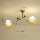 GobekUsa Bird's Nest Glass LED Ceiling Lamp for Modern Nordic Living Room Decor