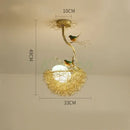 GobekUsa Bird's Nest Glass LED Ceiling Lamp for Modern Nordic Living Room Decor
