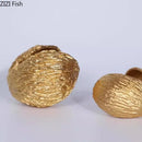 GobekUsa Golden Nut Shell Ornaments Modern Crafts Desk Decoration Artwork Room Aesthetics Decor