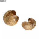GobekUsa Golden Nut Shell Ornaments Modern Crafts Desk Decoration Artwork Room Aesthetics Decor