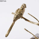 GobekUsa Copper Bird Statue Crystal Base Ornament - Room Aesthetic Decor