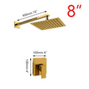 GobekUsa Golden Plated Rainfall Shower System Wall Mounted Shower Faucets Combo