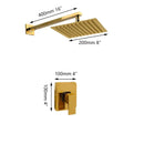 GobekUsa Golden Plated Rainfall Shower System Wall Mounted Shower Faucets Combo