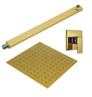 GobekUsa Golden Plated Rainfall Shower System Wall Mounted Shower Faucets Combo