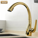 GobekUsa Golden Pull Out Kitchen Faucet Single Handle 360° Water Mixer Tap