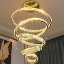 GobekUsa Crystal Round Chandelier: Elegant Stair Pendant Light for Luxury Home Decor