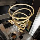 GobekUsa Crystal Round Chandelier: Elegant Stair Pendant Light for Luxury Home Decor