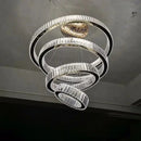 GobekUsa Crystal Round Chandelier: Elegant Stair Pendant Light for Luxury Home Decor