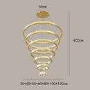 GobekUsa Crystal Round Chandelier: Elegant Stair Pendant Light for Luxury Home Decor