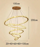 GobekUsa Crystal Stair Chandelier: Modern Indoor LED Ceiling Hanging Light