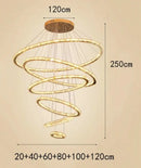 GobekUsa Crystal Stair Chandelier: Modern Indoor LED Ceiling Hanging Light