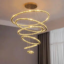 GobekUsa Crystal Stair Chandelier: Modern Indoor LED Ceiling Hanging Light